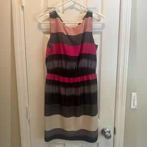 LOFT Colorblock Mini Dress - Pink, Black, Cream